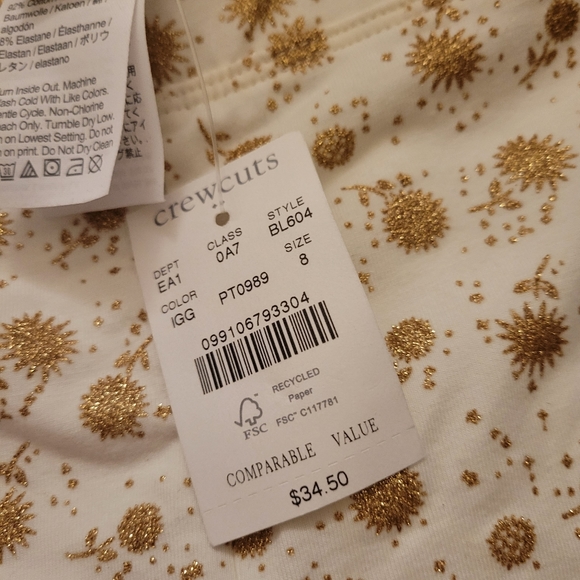 NWT girls crew cuts leggings sz. 8 - Picture 3 of 3